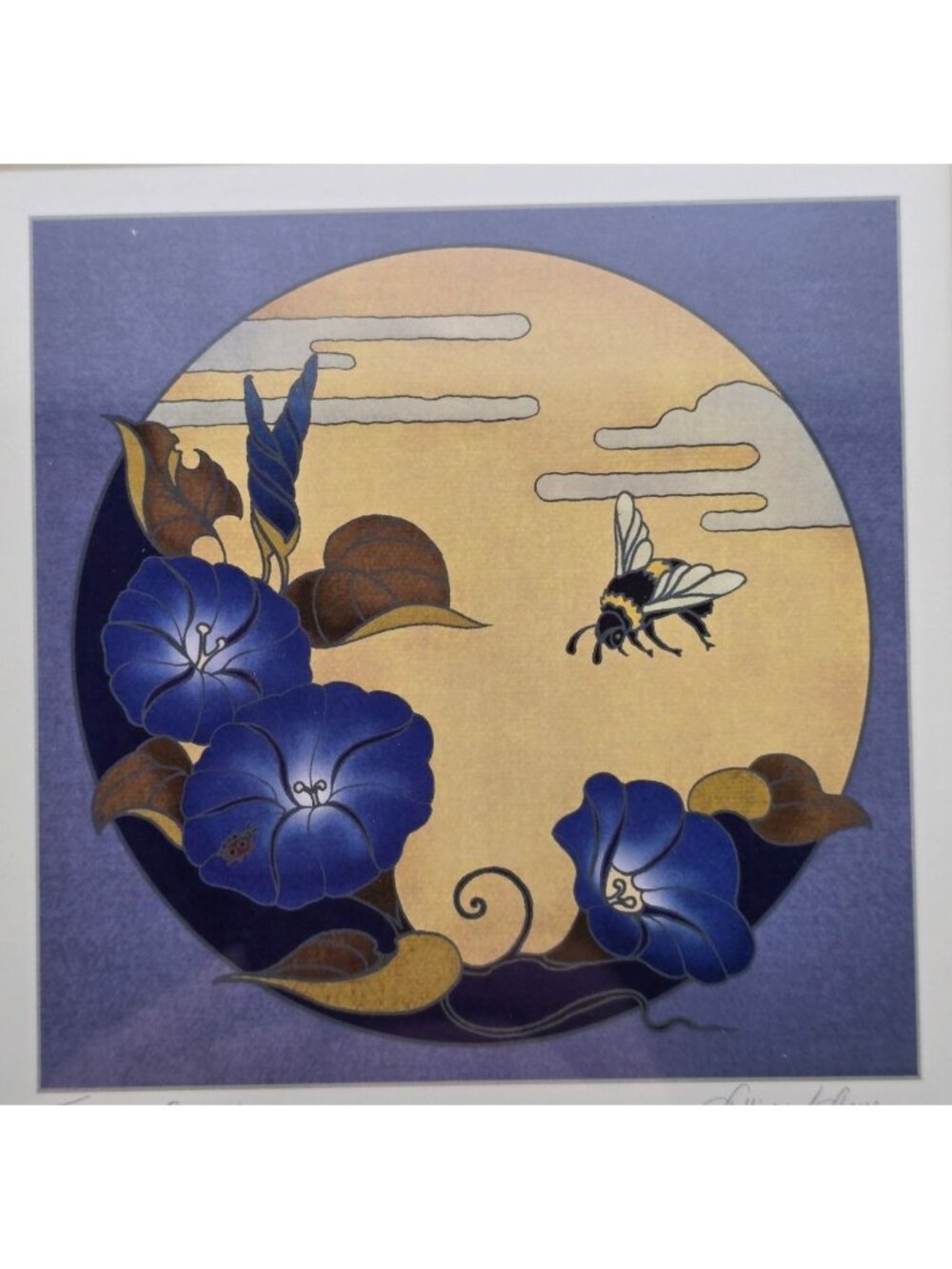 Finding Sweetness Sybil Shane Studios Signed 9"x9" Bee Flower - Picture 2 of 8